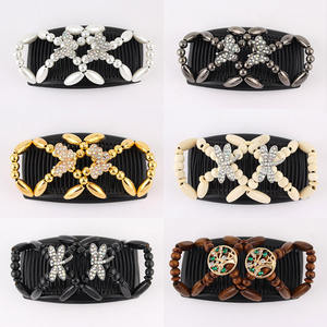 Peignes à cheveux élastiques pour femmes, perles, Double glissière, <span class=keywords><strong>chignon</strong></span> <span class=keywords><strong>magique</strong></span>, bricolage, outil de coiffure, métal, nouveauté, pince à cheveux, accessoires - Product Image 2