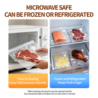 Sacs sous vide 3D à valve d'air de qualité alimentaire pour l'emballage de sushis, aliments pour bébés, pizzas et salades (matériau LDPE compatible micro-ondes)