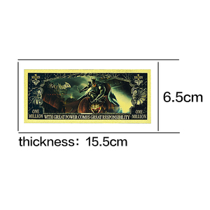 5 Modelos 2026 Nueva Serie Billete de Anime de Superhéroes Americanos de Doble Cara Material PET Estilo Dólar Estadounidense para Colección - Product Image 2