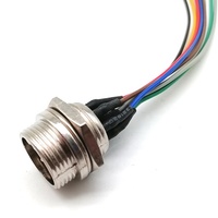 GX12 GX20 GX16 paslanmaz çelik 2/3/4/5/6/7/8/9/10 Pin su geçirmez havacılık fiş konnektörü 20cm tel kablo hava soket popo ortak