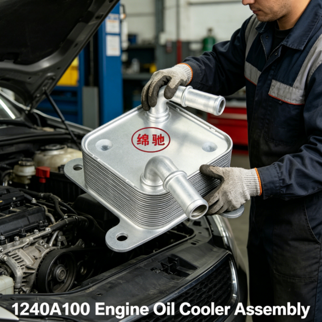 New Material Full Aluminum Engine Oil Cooler Assembly 1240A100 High Efficiency Heat Dissipation for Diesel SUV Engine System