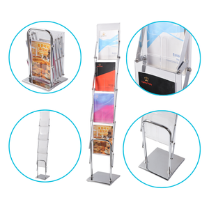 Meilleur vendeur <span class=keywords><strong>Étagère</strong></span> de catalogue haute 156 cm Cadre en acier Pochettes en acrylique pour le bureau Réception Bureau d'information Affichage - Product Image 2