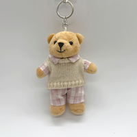 Populaire mignon Couple ours en peluche poupée avec des vêtements amovibles dessin animé peluche jouets porte-clés en peluche personnalisé pour la décoration