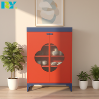 Armoire de salon moderne à structure en acier, idéale pour les maisons et les bureaux, armoire polyvalente avec construction métallique robuste