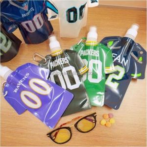 Botella de Agua Deportiva Plegable con Logotipo Personalizado, Diseño de Camiseta Deportiva, 16 oz, para Baloncesto, Fútbol, Rugby - Product Image 6