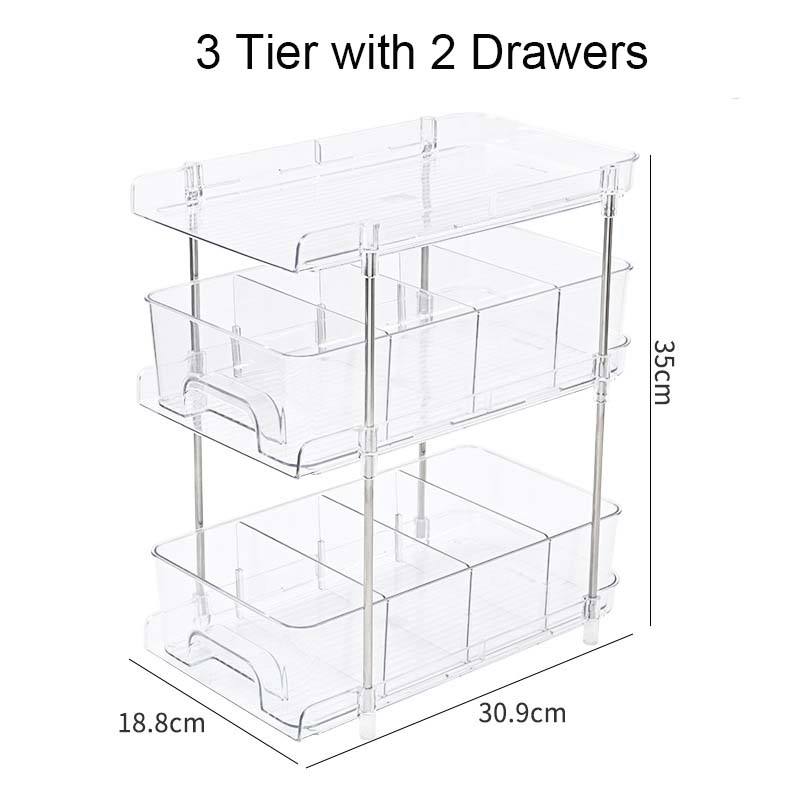 3 niveaux avec 2 tiroirs