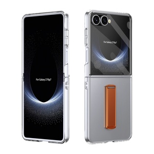เคสโทรศัพท์แบบใสบางเฉียบสำหรับ Samsung Z Flip 8 7 6 5 4 พร้อมแถบรองรับ ป้องกันหน้าจอ ป้องกันการกระแทก ฝาหลังแข็ง - Product Image 1