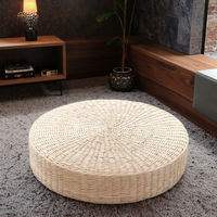 Puf de paja tejido a mano estilo japonés, sólido, grueso y cómodo para ventanales, meditación, oración, decoración futón