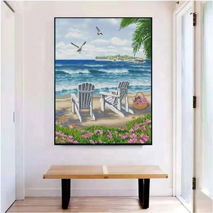 XIXI Kit d'art DIY, Peinture acrylique peinte à la main, Paysage marin, Point de croix, Peinture diamant, Vente en gros - Product Image 2