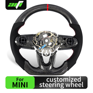 <span class=keywords><strong>Volant</strong></span> en cuir et fibre de carbone personnalisé avec bandes rouges pour <span class=keywords><strong>Mini</strong></span> <span class=keywords><strong>Cooper</strong></span> Paceman <span class=keywords><strong>S</strong></span> JCW <span class=keywords><strong>R53</strong></span> R55 R56 R57 R58 R59 F56 - Product Image 2