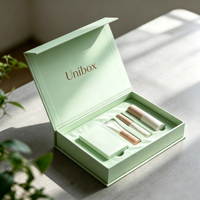 Cajas de Regalo Magnéticas Blancas de Lujo Personalizadas con Tapa Abatible y Patrón Impreso en UV para Empaque de Sets de Cosméticos y Cuidado de la Piel de Alta Gama
