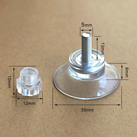Ventouse simple en PVC de 40 mm avec tige à vis M4 et écrou M5, patin de fixation pour rangement, modèle 40-m4-8, design moderne et minimaliste