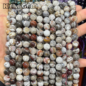 Natürliche Mexikanische Crazy-Achat-Steinperlen 6mm 8mm 10mm 12mm 14mm Glatte Runde Lose Natürliche Mexikanische Achatperlen für Schmuckherstellung - Product Image 5