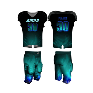 Maillot de Football américain dernière conception, vêtements de sport, couleur bleue, Kit d'uniformes de Football à manches courtes - Product Image 6