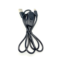 Câble d'alimentation USB 2.0 A mâle à type C avec interrupteur marche/arrêt pour lumière LED