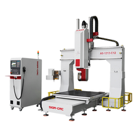 Routeur CNC 5 axes avec ATC 9KW ISO30, grand format 1200x1200mm, système Syntec RTCP, servomoteur Yaskawa pour la gravure sur bois, métal et acrylique