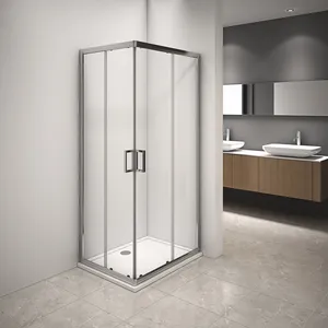 ห้องอาบน้ำกระจกนิรภัยที่เรียบง่ายขนาดเล็กขนาด70*90 2ตู้อาบน้ำประตูบานเลื่อน