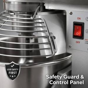 Amasadora de Espiral Comercial de 10L, Mezcladora de Alimentos de Alta Resistencia, Amasadora de Masa de 500W, Batidora Profesional de Pedestal para Panadería - Product Image 2