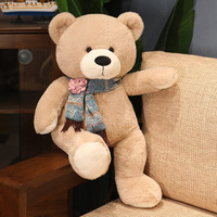 Ours en peluche Chubby de pouces, fabricant oem avec écharpe florale, peluche drôle, animal en peluche doux pour la saint-valentin