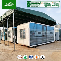 WELLUCKY Maisonnette en bois personnalisée pour complexe balnéaire en bord de lac |   Villa préfabriquée modulaire avec façade vitrée panoramique et hébergement haut de gamme