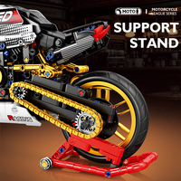 Reobrix 99041 Moto League Speed Motorcycle Building Blocks, modèle de moto rétro, briques créatives MOC, jouet pour collectionneurs adultes