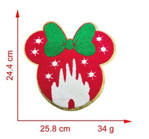 แผ่นปะติดเสื้อยืด ฮู้ดดี้ ลายต้นคริสต์มาส มนุษย์ขนมปังขิง และหนูฮอลลี่จอลลี่  ปักด้วยไหมเชนีลล์ ขอบกลิตเตอร์  สำหรับตกแต่ง - Product Image 6