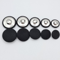 Kancing Baju Harga Pabrik Ready Stock Warna Putih dan Hitam Kancing Kain Berlapis Aluminium