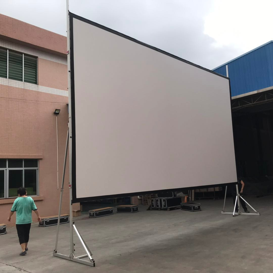 Pantalla de proyector de plegado rápido, pantalla de proyección portátil frontal y trasera de 220 pulgadas, 16 por 9