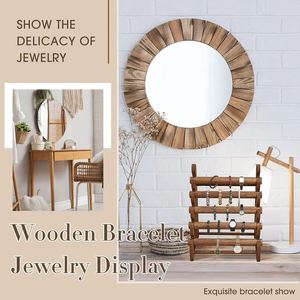 Exhibidor de Joyería de Madera Sólida de 5 Niveles, Organizador de Relojes y Pulseras, Color Madera Natural - Product Image 3