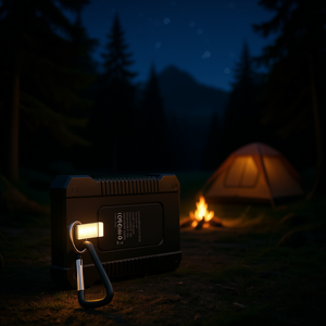 Chargeur solaire 8000mAh, batterie externe portable avec lumière intégrée pour le camping en plein air, la randonnée, noir orange - Product Image 2