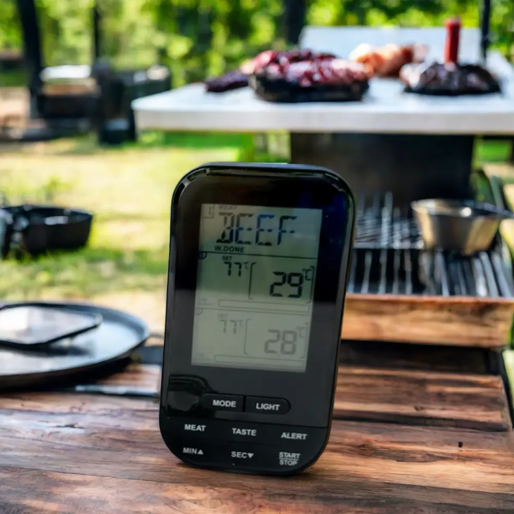 Kép kỹ thuật số LCD chèn Nhiệt kế ngã ba cho BBQ và nhà bếp nướng mức độ cũng thực hiện vừa thịt Nhiệt kế