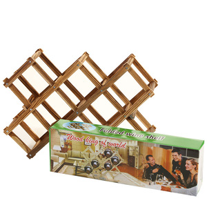 Porte-vin pliable en bois, design rectangulaire moderne, style simple, rangement de bureau pour usage domestique - Product Image 5
