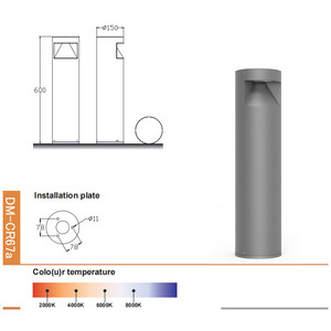 Lampu <span class=keywords><strong>Bollard</strong></span> Taman Luar Ruangan Tahan Air IP65 Aluminium Murah 14W 19W 24W untuk Jalan Setapak dan Taman - Product Image 1