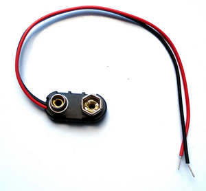 Klip Baterai 9V Tipe I Tipe T Konektor dengan Kabel Timah 150mm Hitam Merah - Product Image 2