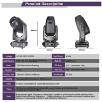 Promotion : Projecteur LED BSW 3-en-1 450W à tête mobile, idéal pour les boîtes de nuit, les salles de disco et les DJ