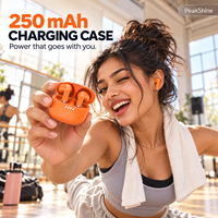 Écouteurs sans fil Bluetooth 5.4 semi intra-auriculaires TWS avec affichage LED de la batterie, étui de charge Type-C, écouteurs pour le sport