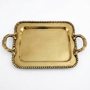 Plateau de service élégant en aluminium argenté pour la maison, la cuisine, la table, la vaisselle, les mariages et les fêtes à prix imbattables - Product Image 1