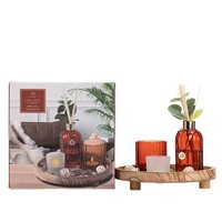 Coffret cadeau d'aromathérapie sans flamme avec bougie verticale tasse verre aromathérapie tasse romantique nordique chandelier décoratif