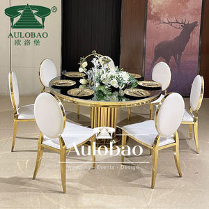 Juegos de Mesa de Comedor Modernos y Lujosos de Acero Inoxidable Blanco para Apartamentos y Hoteles - Product Image 5