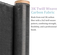 Rouleaux de tissu en fibre de carbone tissé personnalisable 3k 220g 200g 240g 6k 300g 400g 600gsm, uni, sergé, brillant, mat
