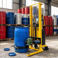 Rotateur de fût de mélange de liquides 450 kg, hauteur 1,5 m, avec levage et rotation motorisés, et fonction de comptage de poids pour usine de peinture