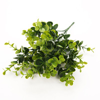 Vente en gros de feuilles d'eucalyptus artificielles en plastique E05 Real Touch 5 branches feuilles tige décor mariage maison feuilles d'eucalyptus