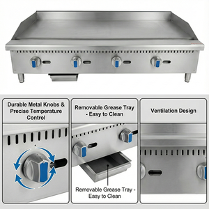 <span class=keywords><strong>Plancha</strong></span> à gaz commerciale en acier inoxydable, <span class=keywords><strong>plaque</strong></span> de cuisson <span class=keywords><strong>pour</strong></span> steak - Product Image 3