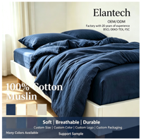 Ensemble de literie en mousseline super douce pour lit King Size, comprenant housse de couette et draps en mousseline, parure de lit en gaze de mousseline
