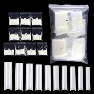 500 pièces/sac XXL sans C courbe acrylique <span class=keywords><strong>faux</strong></span> ongles avec sac pointes d'ongles français Extra longues demi-couverture pointes d'ongles carrées droites - Product Image 1
