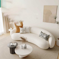 Canapé nordique créatif pour un salon confortable dans de petits appartements avec un canapé de style incurvé simple et moderne