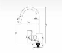 Robinet mélangeur de cuisine monocommande 3 voies en acier inoxydable 304, eau chaude et froide, finition brossée, extractible pour éviers de cuisine domestiques
