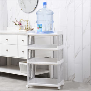 Kitchen <strong>Vegetable</strong> Fruit Display Shelves Plastic Movable 4 <strong>Rack</strong> Stand Storage Shelf <strong>on</strong> <strong>Wheel</strong> - Product Image 6