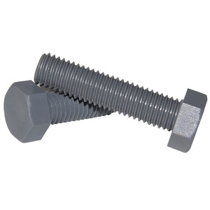 Tornillo Hexagonal de PVC Bocast M3 M20 Gris Aislado, Resistente a Ácidos y Álcalis, Métrico - Product Image 2