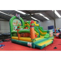 Structure gonflable WINSUN animaux de la jungle avec toboggan et tunnel d'escalade pour enfants, location pour fêtes en plein air et usage commercial